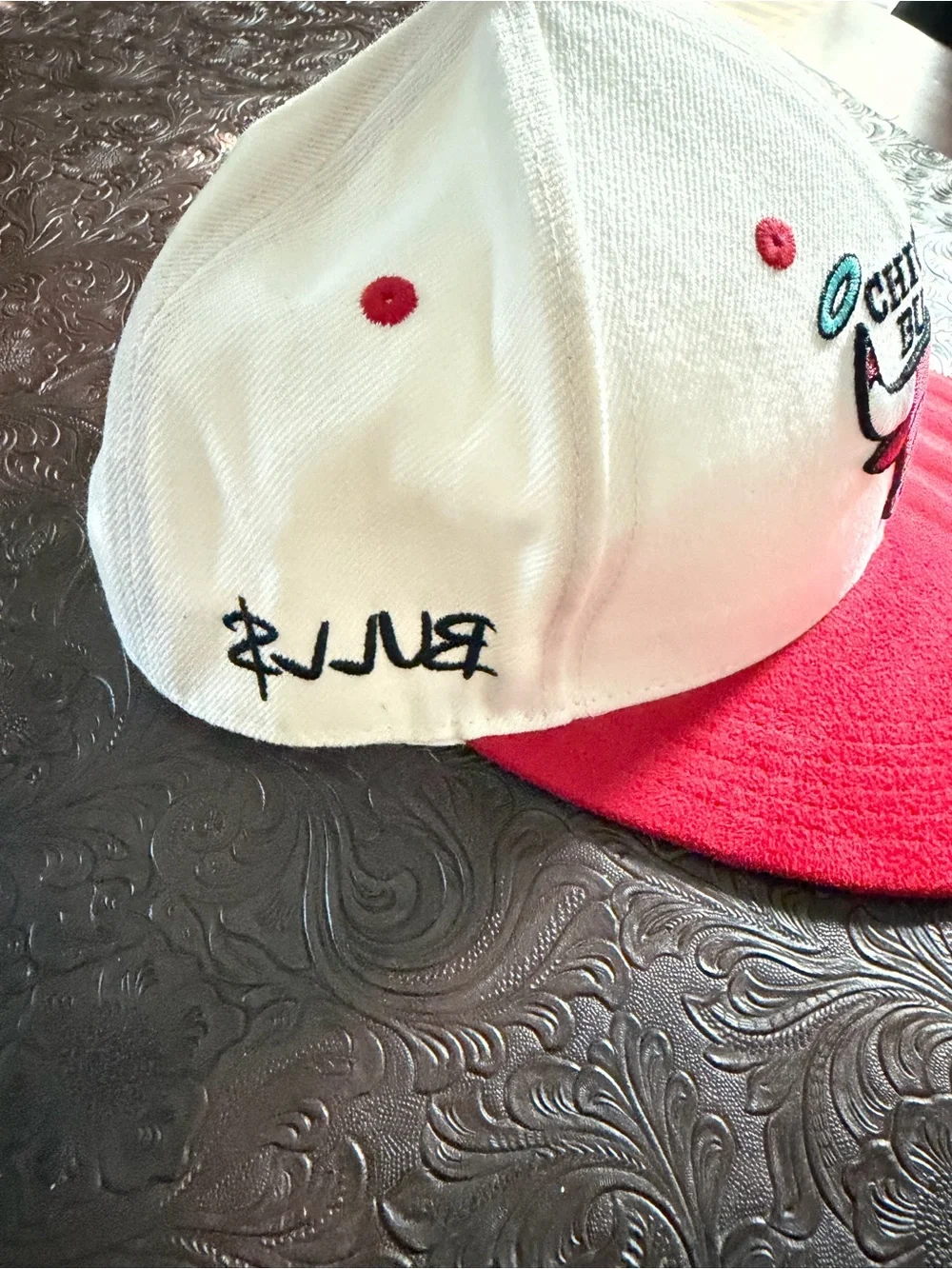 Chicago Bull limited edition artist series White and Red Baseball Cap
